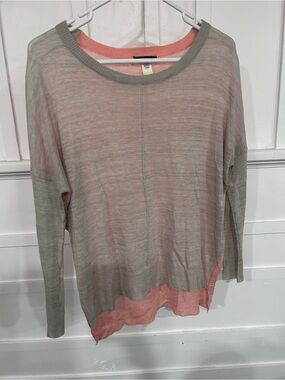 Kerisma Coral and Gray/Taupe Lightweight Layered Sweater